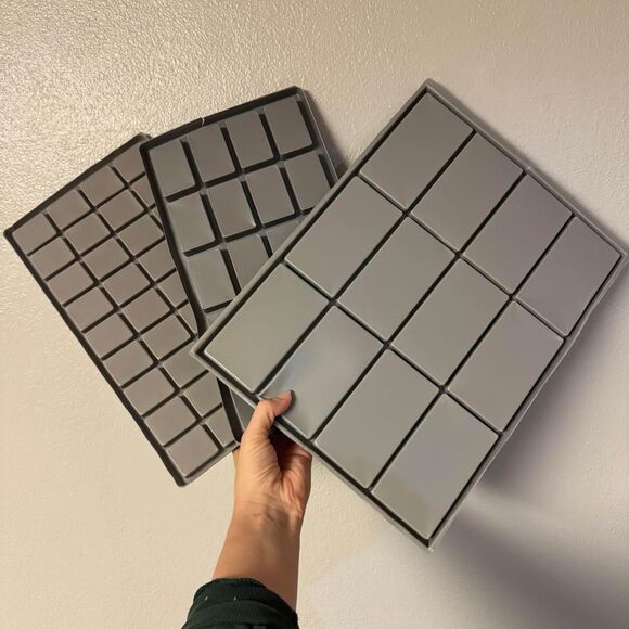 Set of 3 Jewelry Display Trays – Suede-Like Lined Compartment Organizers - Picture 2 of 7